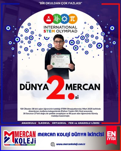 Mercan Koleji DÜNYA İKİNCİSİ